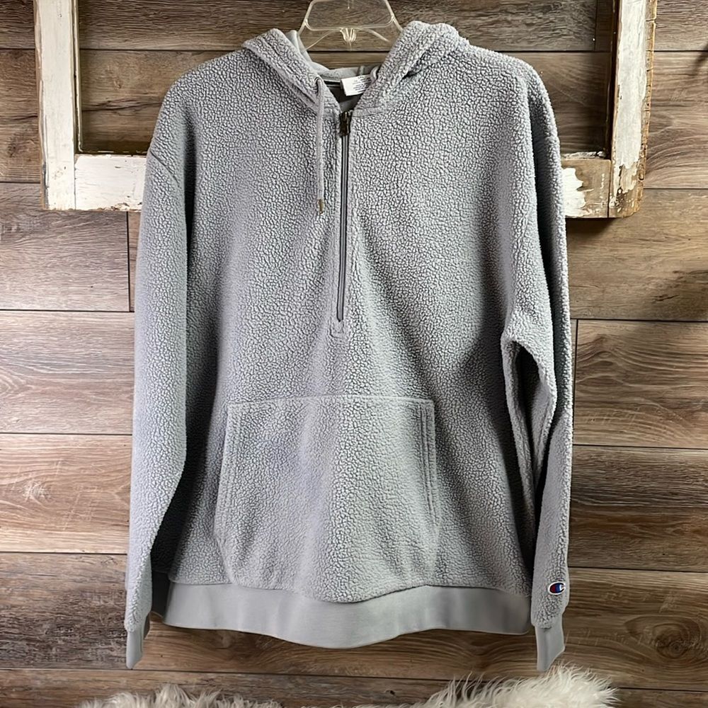 Champion Authentic AthleticWear Pullover Heavy Sweatshirt Jacket,Size 2XL, Gray